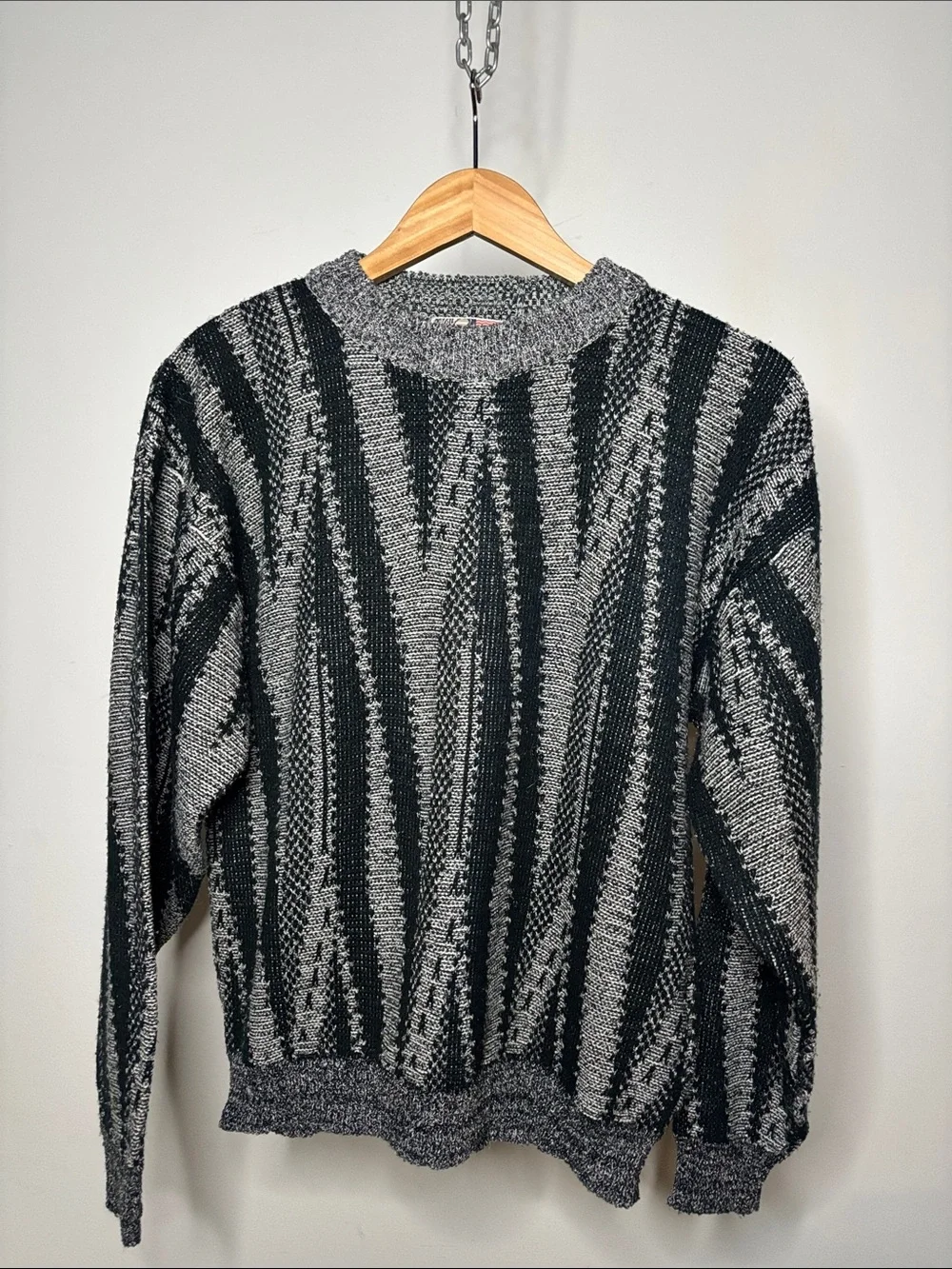 Vintage ZigZag Point Zero Geometric Crew Sweater Size Small